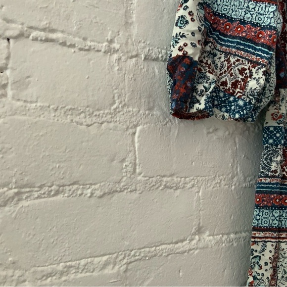 Mossimo Boho Patchwork Romper Hippie Festival Beach Cottage Fairy Size Small 90s - Picture 7 of 15